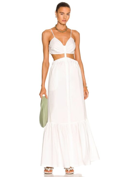 Simkhai Dresses & Skirts - NWT SIMKHAI Kennedi Cutout Cotton Poplin Maxi Dress White M